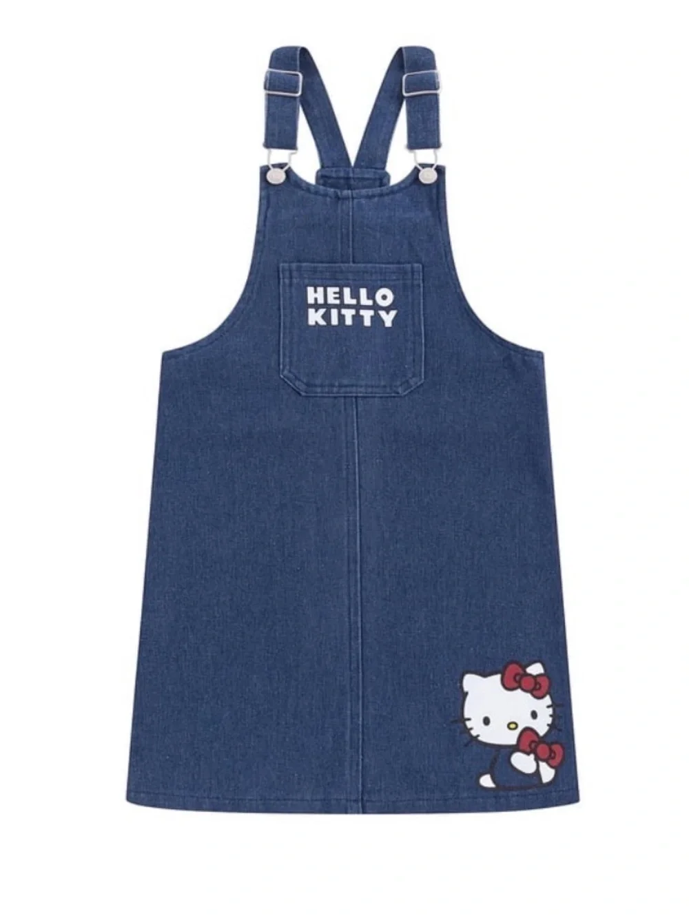 Hello Kitty Sanrio Adjustable Jumper Denim Dress & Shirt, 2 piece set! Size: 10